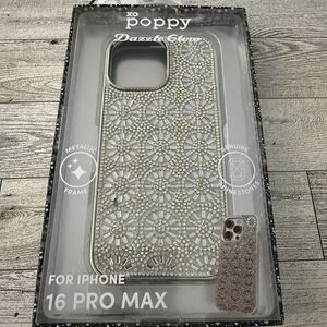 XO Poppy Dazzle Glow iPhone 16 Pro Max Case Glam Glitter Sparkle Rhinestones New